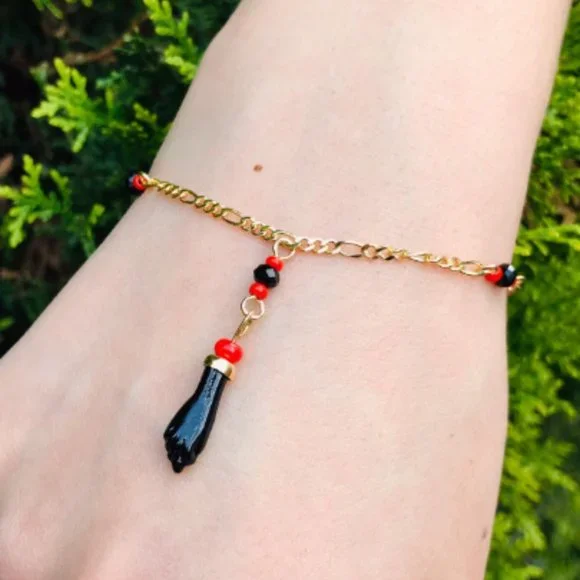 Azabache bracelet 14k gold deals